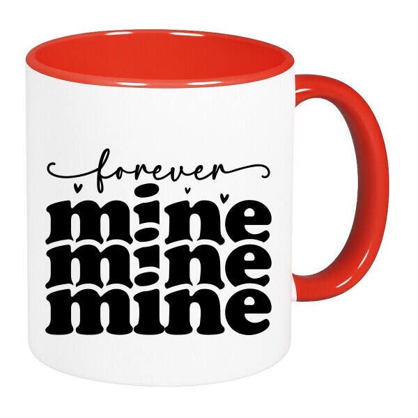 Színes fülű és belsejű bögre