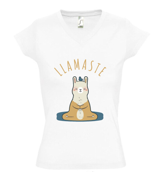 Női V nyakú póló