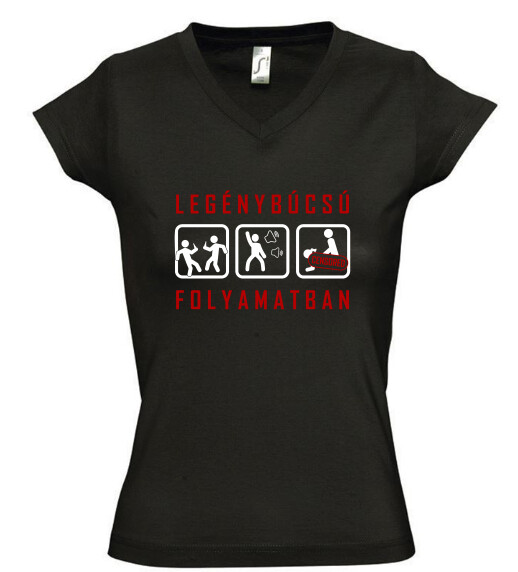 Női V nyakú póló