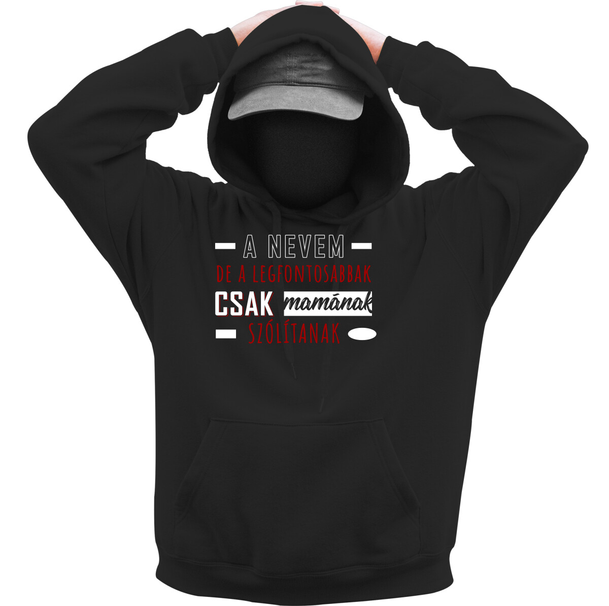 Kapucnis belebújós pulóver