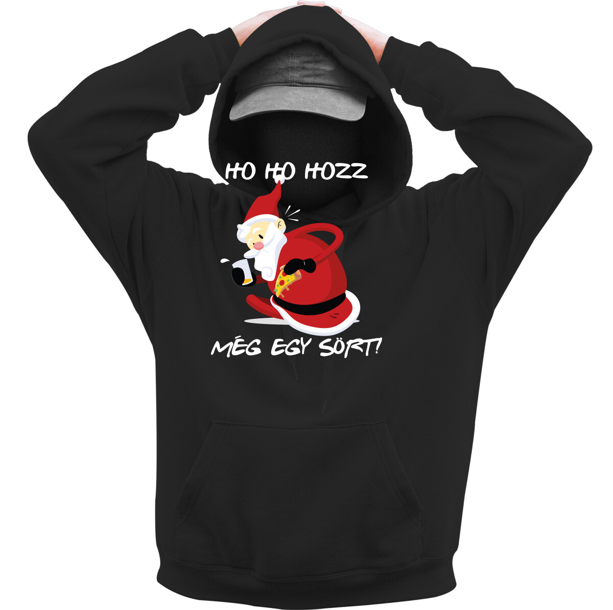 Kapucnis belebújós pulóver