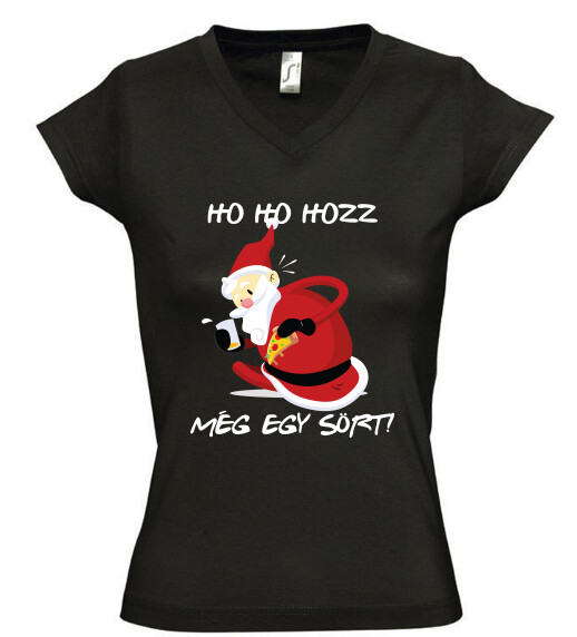 Női V nyakú póló