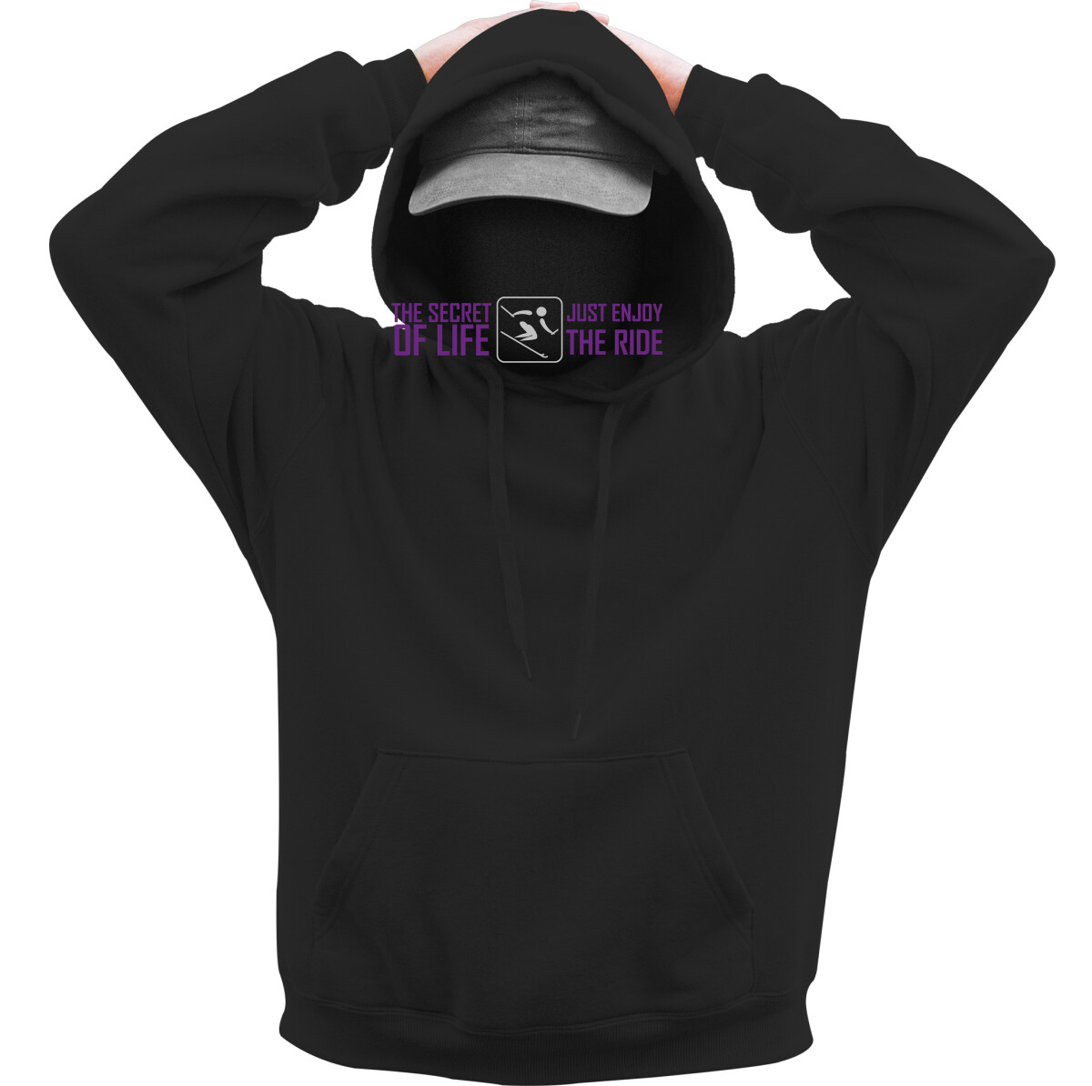 Kapucnis belebújós pulóver