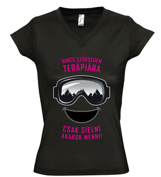 Női V nyakú póló