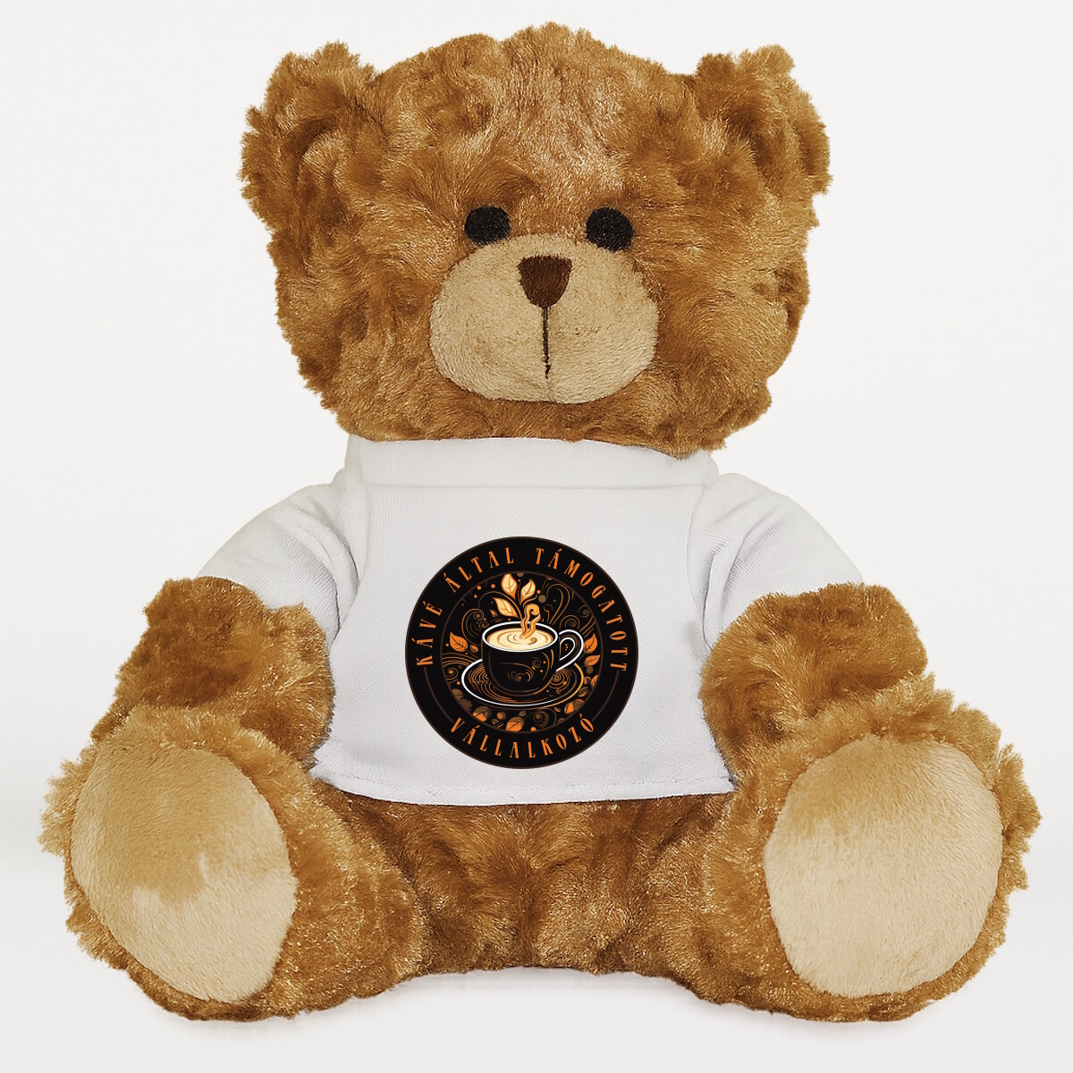 Plüssmaci egyedi pólóval