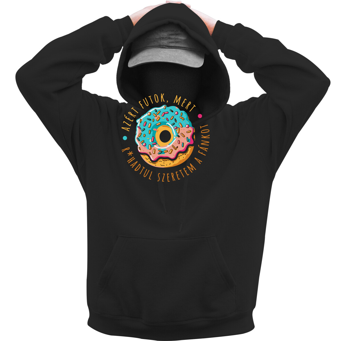 Kapucnis belebújós pulóver