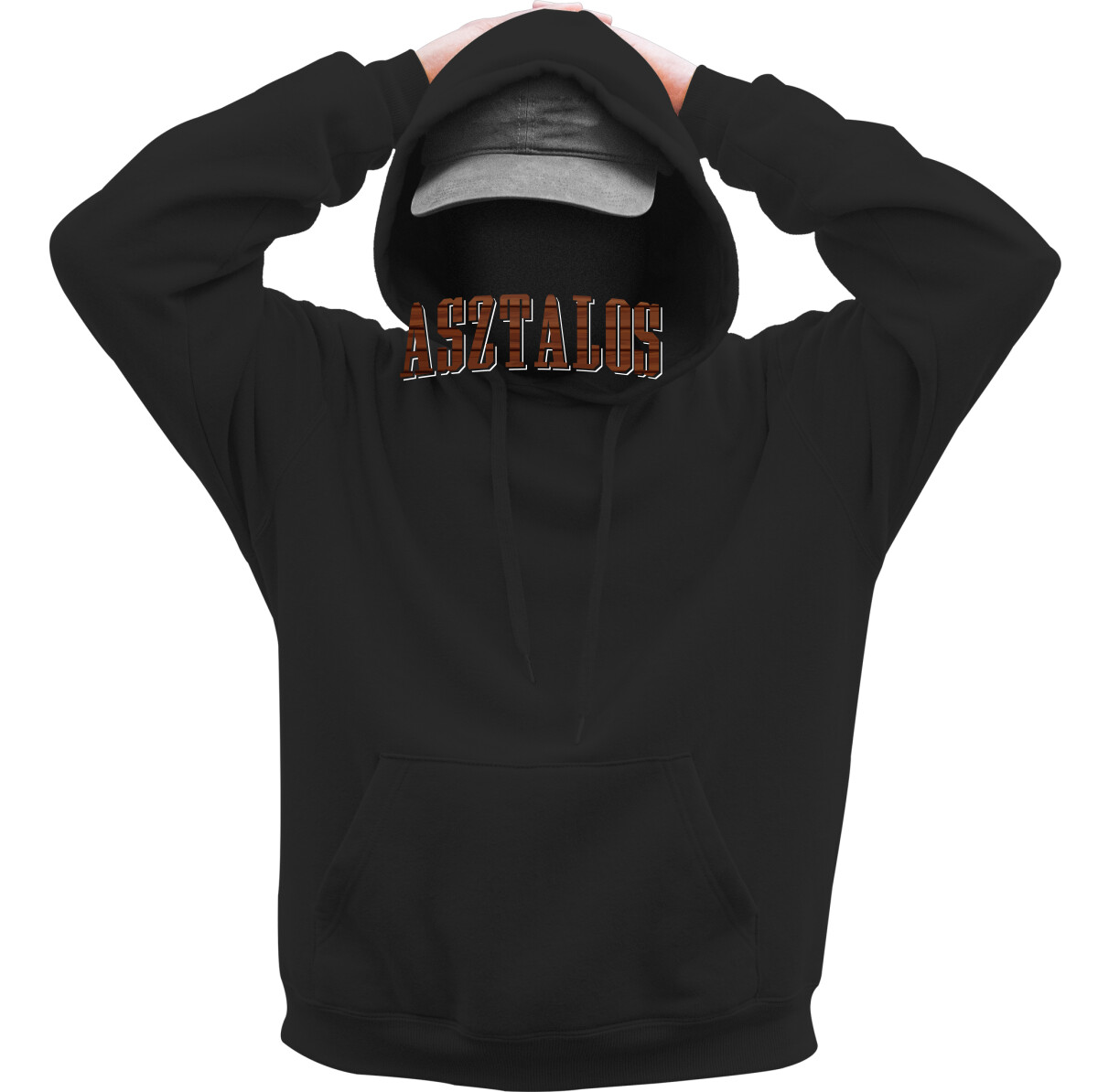 Kapucnis belebújós pulóver