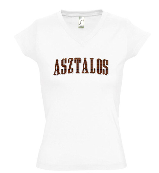 Női V nyakú póló