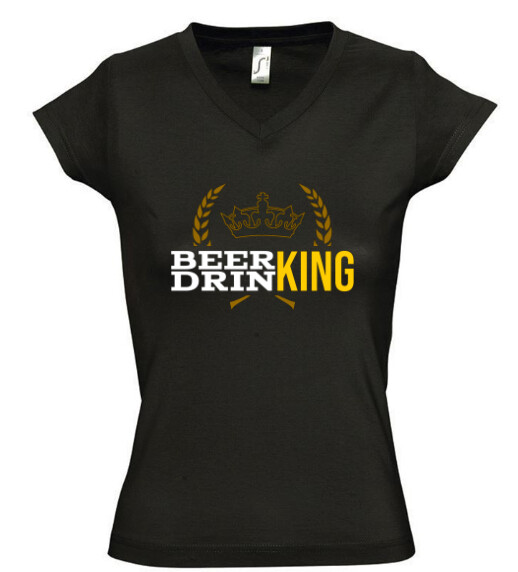 Női V nyakú póló