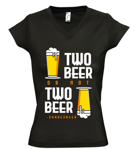 Női V nyakú póló