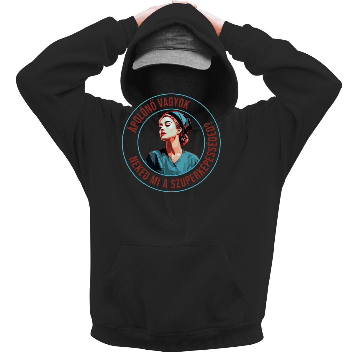 Kapucnis belebújós pulóver