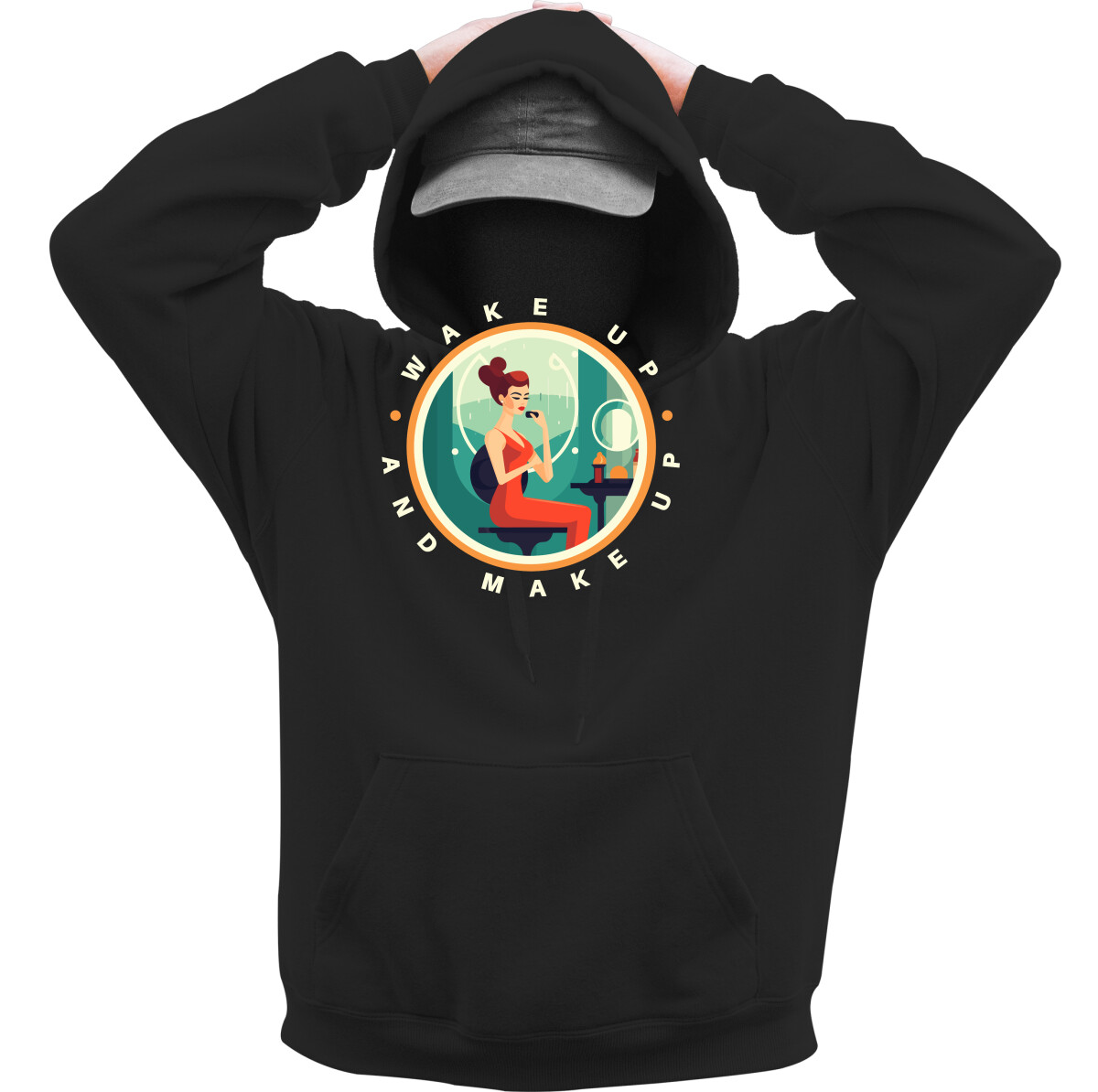 Kapucnis belebújós pulóver