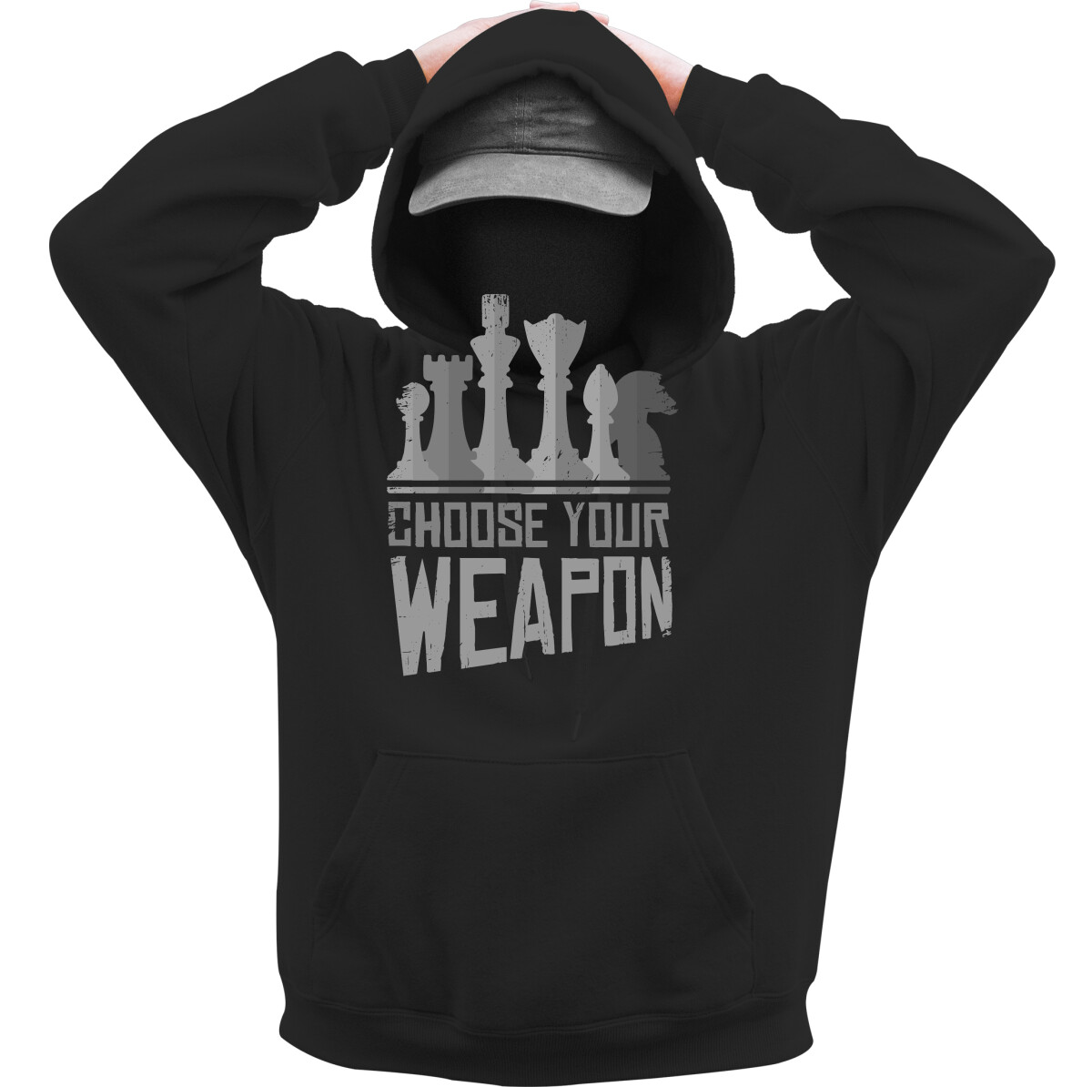 Kapucnis belebújós pulóver