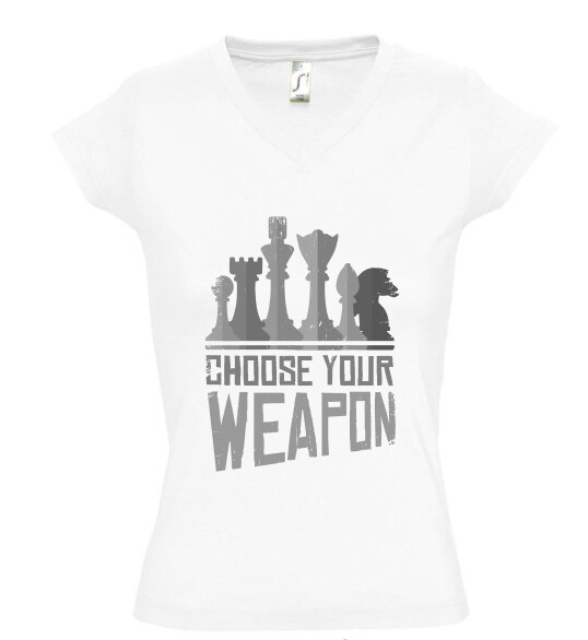 Női V nyakú póló