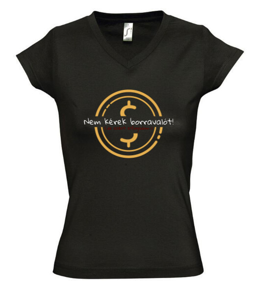 Női V nyakú póló