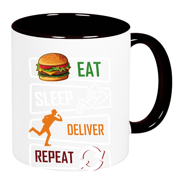 Színes fülű és belsejű bögre