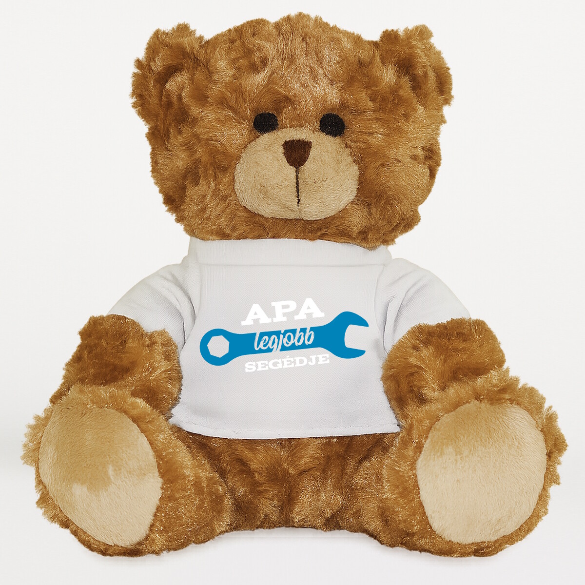 Plüssmaci egyedi pólóval