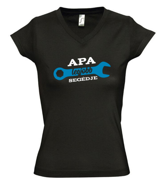 Női V nyakú póló