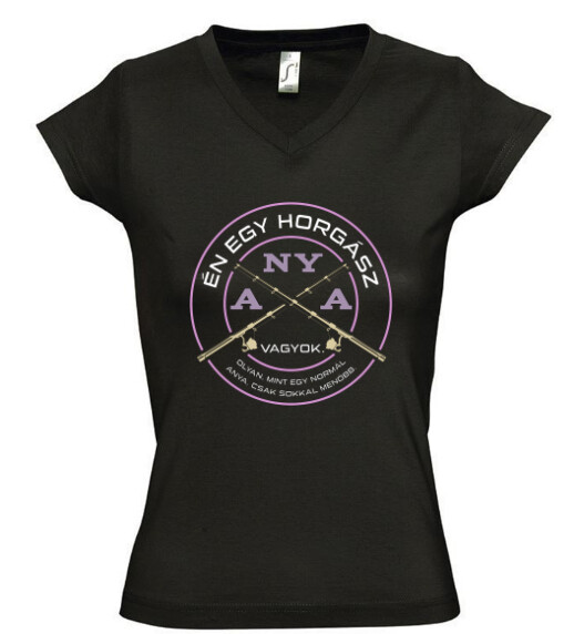 Női V nyakú póló