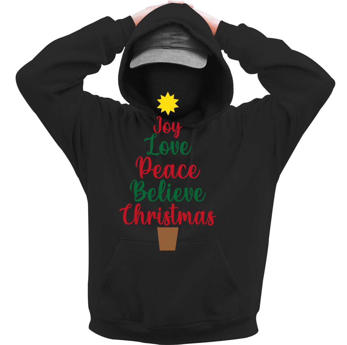 Kapucnis belebújós pulóver