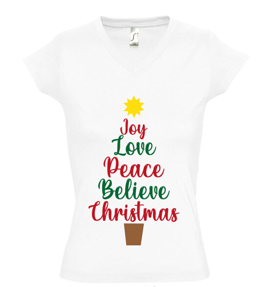 Női V nyakú póló