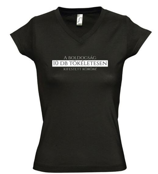 Női V nyakú póló