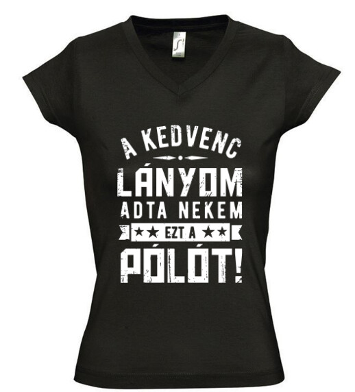 Női V nyakú póló