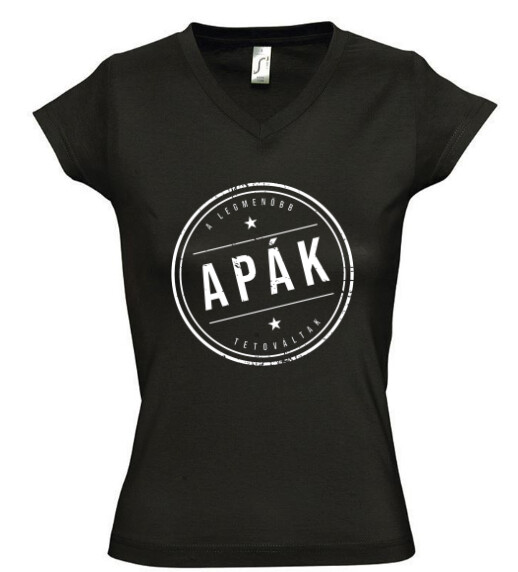 Női V nyakú póló