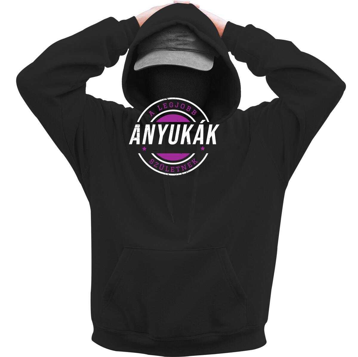 Kapucnis belebújós pulóver