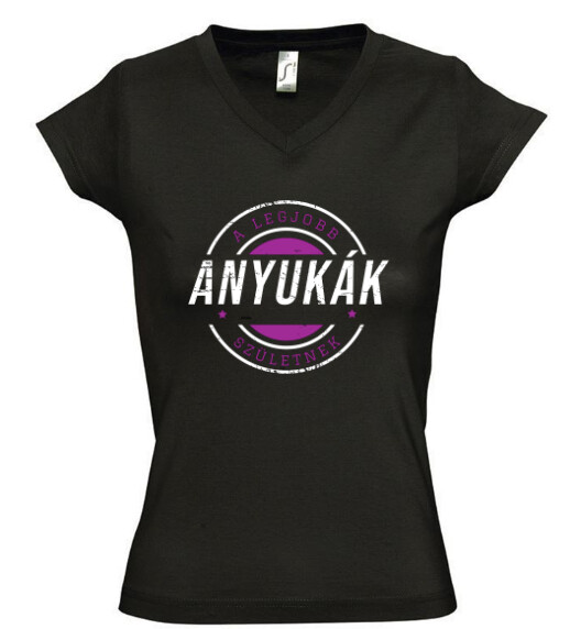 Női V nyakú póló