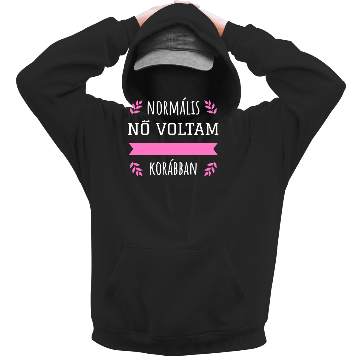 Kapucnis belebújós pulóver