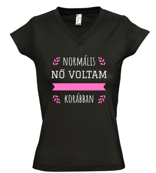 Női V nyakú póló