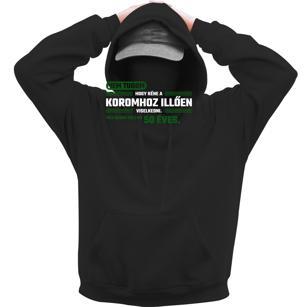 Kapucnis belebújós pulóver