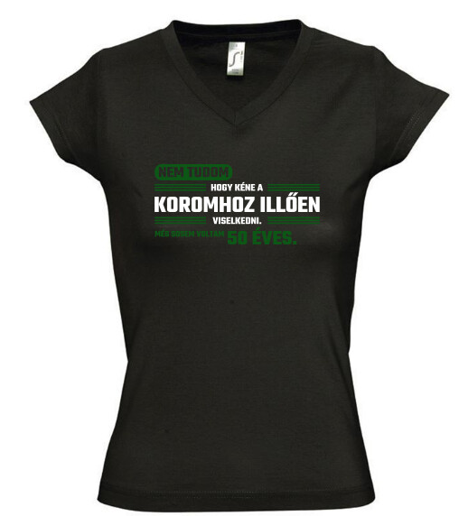Női V nyakú póló