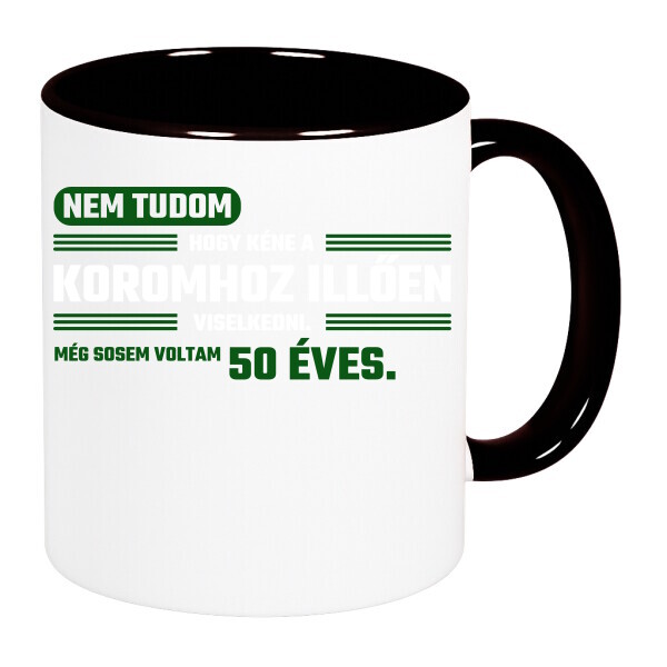 Színes fülű és belsejű bögre