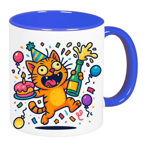 Színes fülű és belsejű bögre