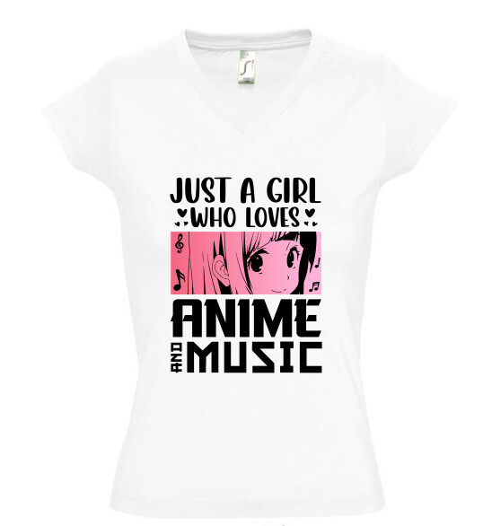 Női V nyakú póló