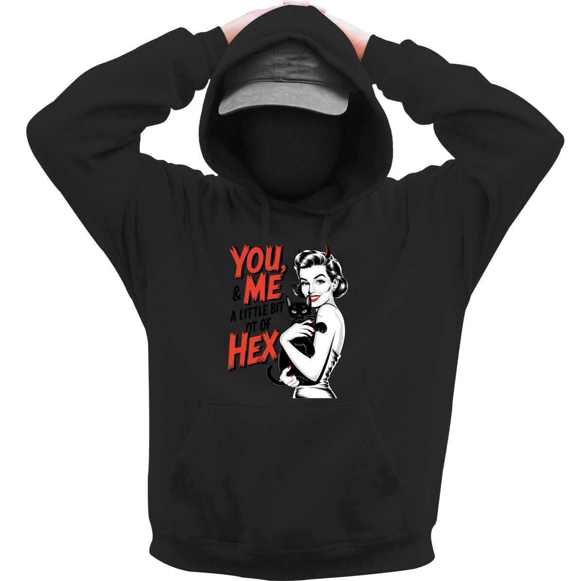 Kapucnis belebújós pulóver