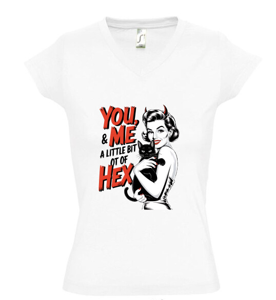 Női V nyakú póló