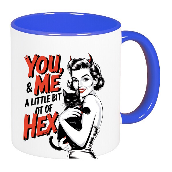 Színes fülű és belsejű bögre