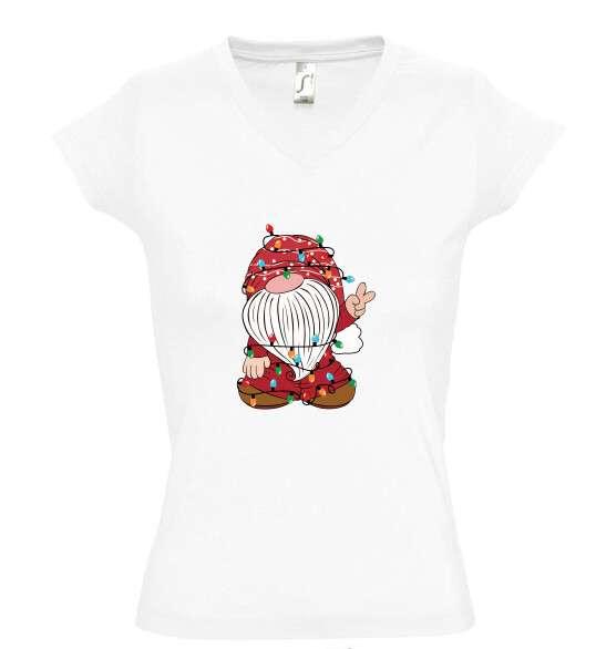 Női V nyakú póló