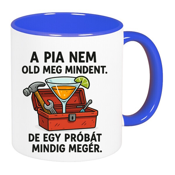 Színes fülű és belsejű bögre