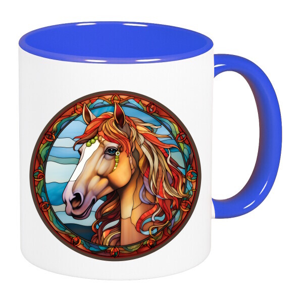 Színes fülű és belsejű bögre