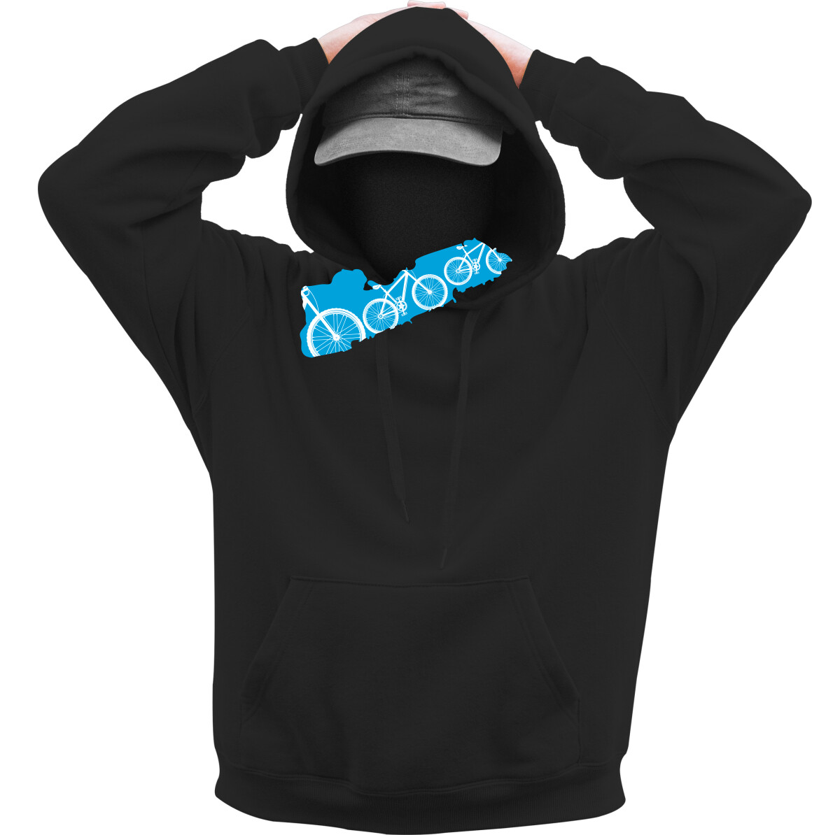 Kapucnis belebújós pulóver