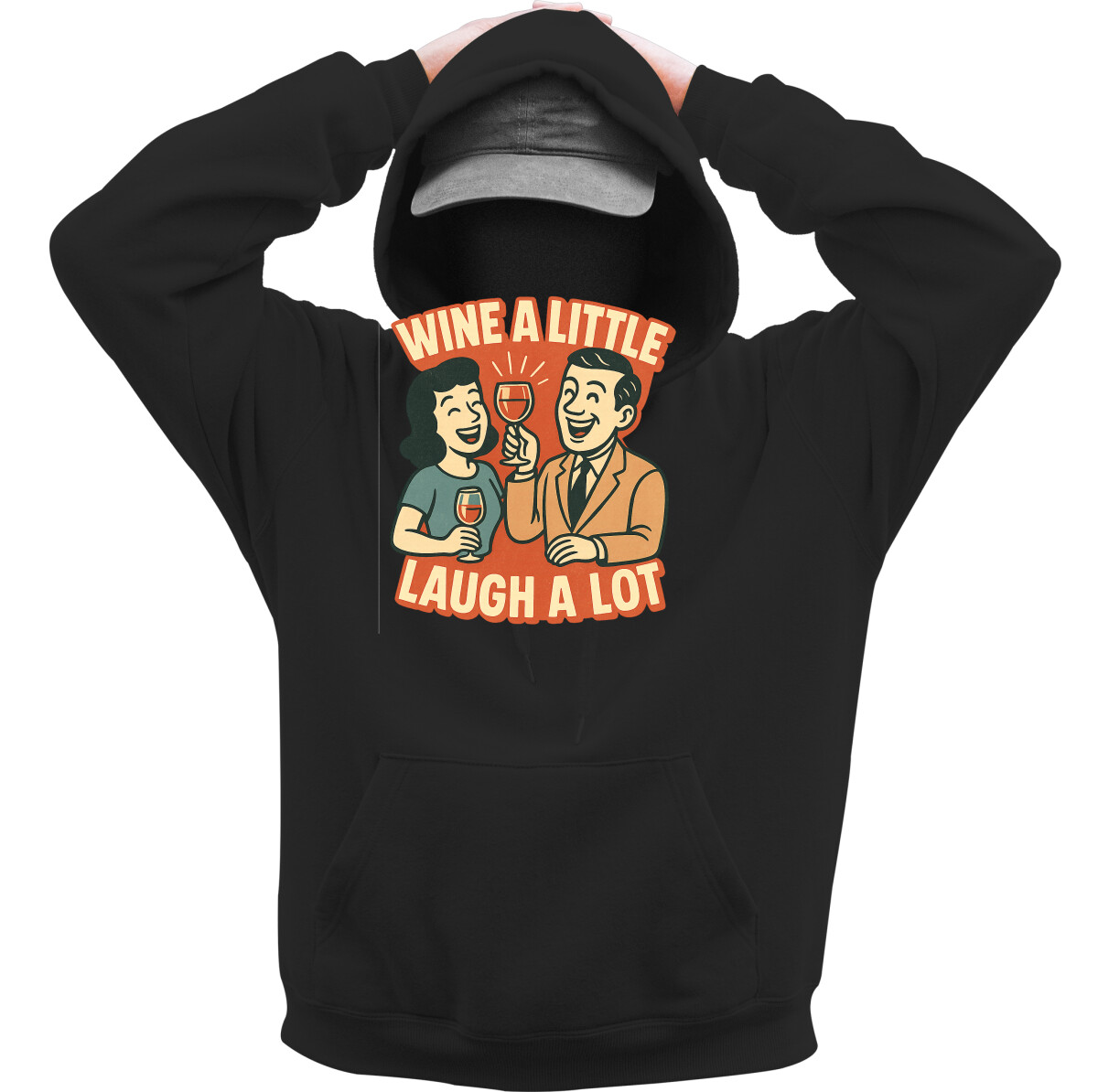 Kapucnis belebújós pulóver