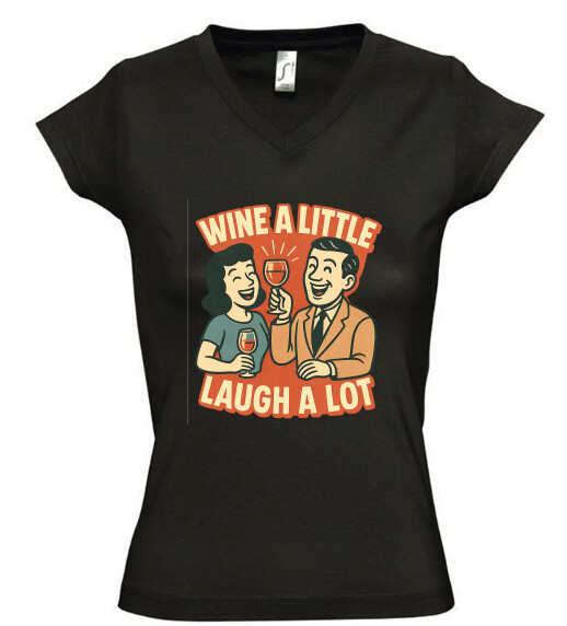 Női V nyakú póló