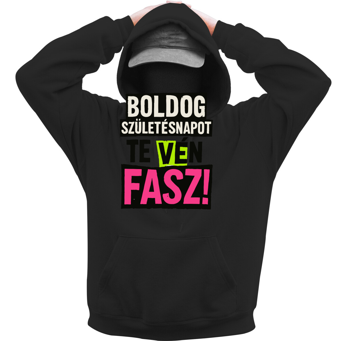 Kapucnis belebújós pulóver