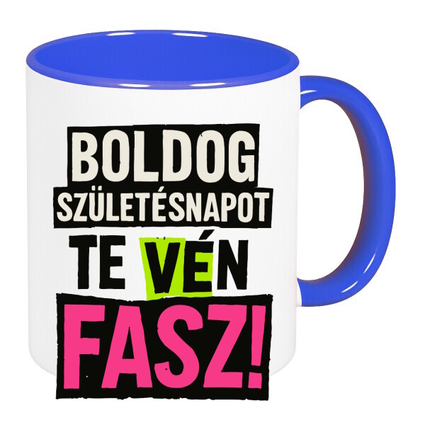 Színes fülű és belsejű bögre