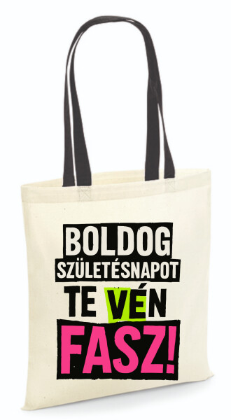 Vászontáska - színes fülű 