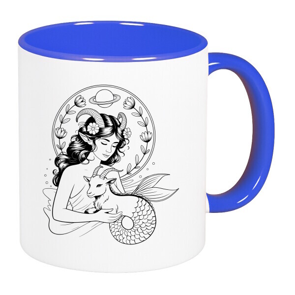 Színes fülű és belsejű bögre